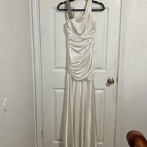 Formal silky white dress